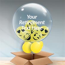 Personalisable Inflated Retirement Balloon Filled Bubble Balloon in a Box
