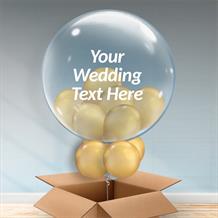 Personalisable Inflated Chrome Gold | Wedding Balloon Filled Bubble Balloon in a Box