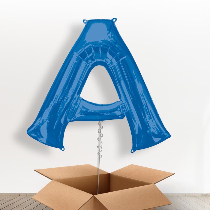 Personalisable Blue Giant Letter A Balloon in a Box Gift