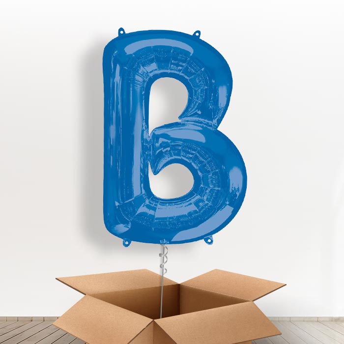 Personalisable Blue Giant Letter B Balloon in a Box Gift