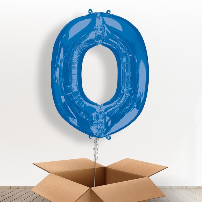 Personalisable Blue Giant Letter O Balloon in a Box Gift