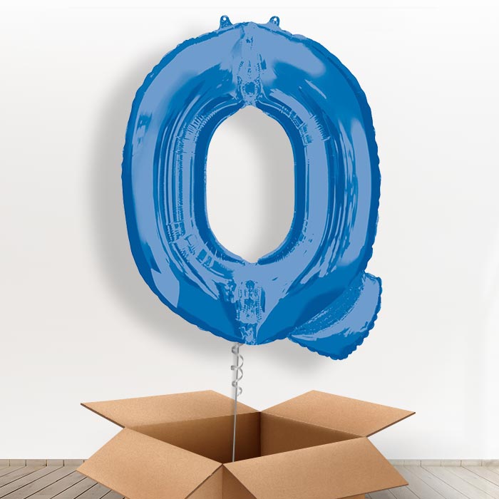 Personalisable Blue Giant Letter Q Balloon in a Box Gift