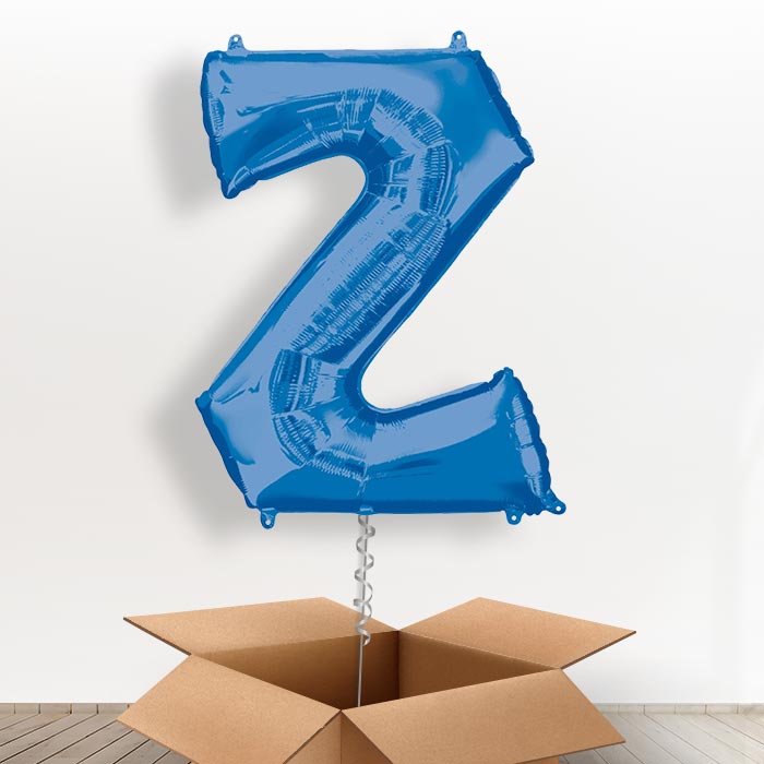 Personalisable Blue Giant Letter Z Balloon in a Box Gift