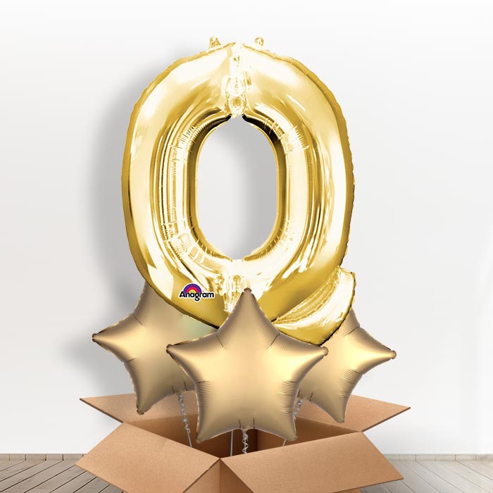 Personalisable Gold Giant Letter Q Balloon in a Box Gift