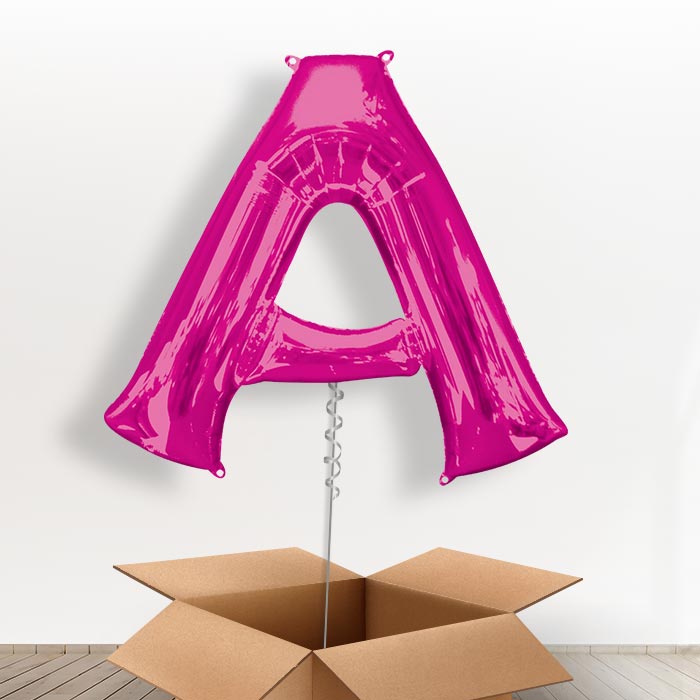 Personalisable Pink Giant Letter A Balloon in a Box Gift