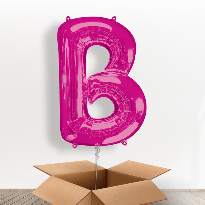 Personalisable Pink Giant Letter B Balloon in a Box Gift