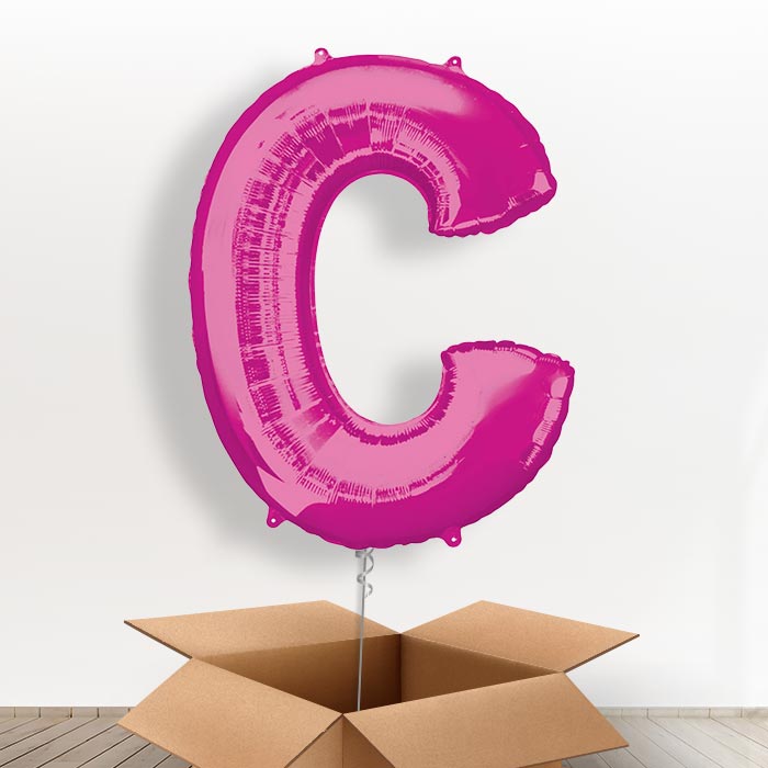 Personalisable Pink Giant Letter C Balloon in a Box Gift