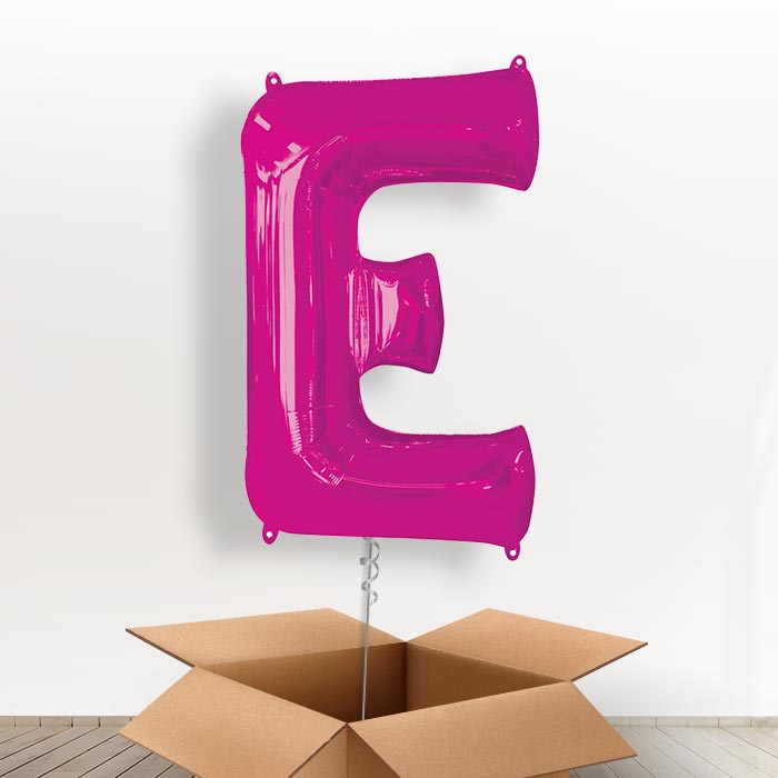 Personalisable Pink Giant Letter E Balloon in a Box Gift