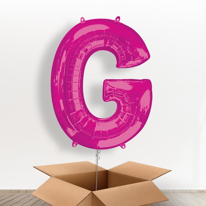 Personalisable Pink Giant Letter G Balloon in a Box Gift