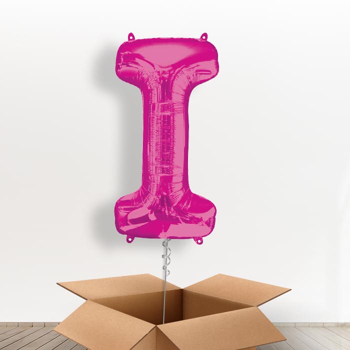 Personalisable Pink Giant Letter I Balloon in a Box Gift