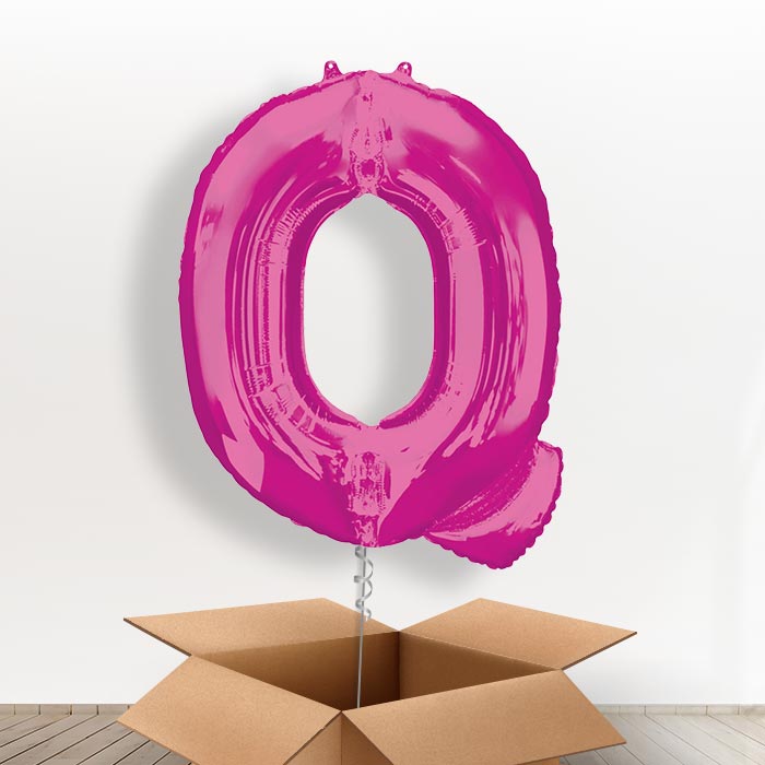Personalisable Pink Giant Letter Q Balloon in a Box Gift