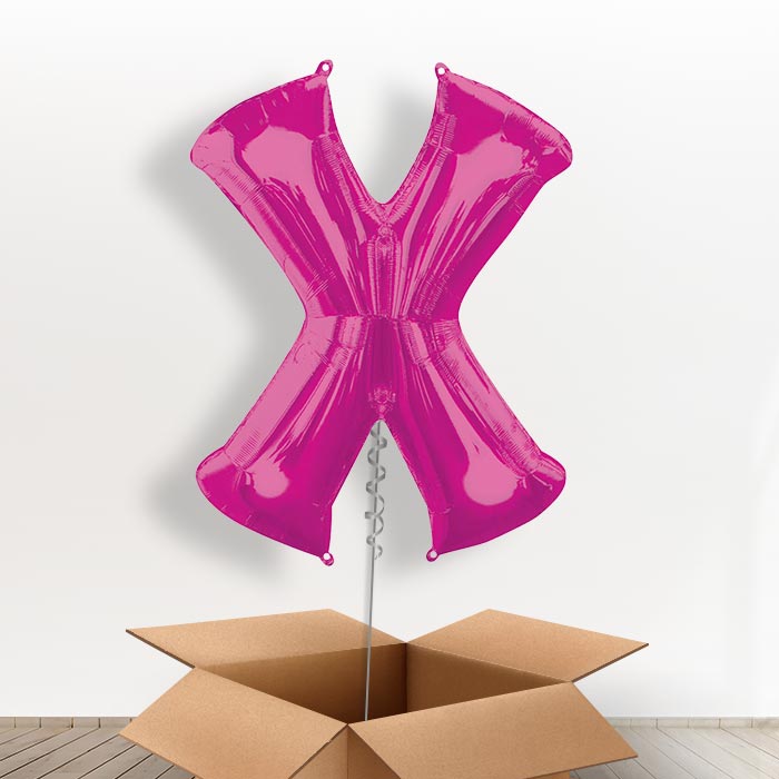 Personalisable Pink Giant Letter X Balloon in a Box Gift