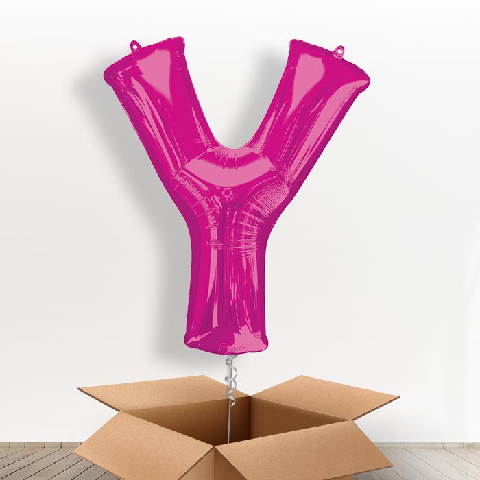 Personalisable Pink Giant Letter Y Balloon in a Box Gift