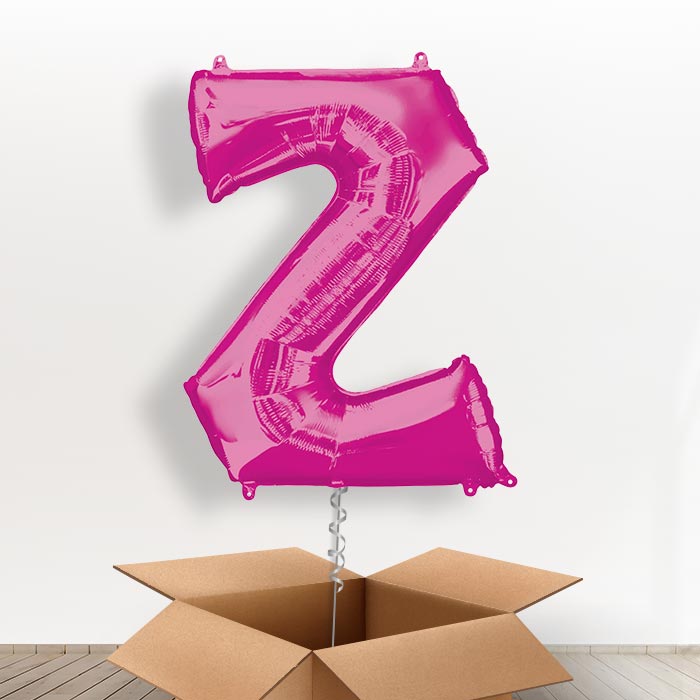 Personalisable Pink Giant Letter Z Balloon in a Box Gift