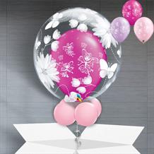 Personalisable Inflated Fairies and Butterflies | Butterflies and Flowers Balloon Filled Bubble Balloon in a Box
