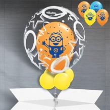 Personalisable Inflated Minions | Birthday Balloons and Stars Balloon Filled Bubble Balloon in a Box