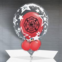 Personalisable Inflated Fire Dept | Stars Balloon Filled Bubble Balloon in a Box