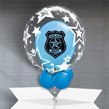 Personalisable Inflated Police Dept | Stars Balloon Filled Bubble Balloon in a Box
