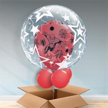 Personalisable Inflated Spiderman | Stylish Stars Balloon Filled Bubble Balloon in a Box