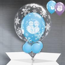 Personalisable Inflated Frozen 2 | Snowflakes Balloon Filled Bubble Balloon in a Box