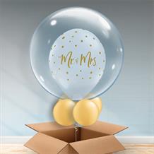 Personalisable Inflated Mr and Mrs | Wedding Balloon Filled Bubble Balloon in a Box
