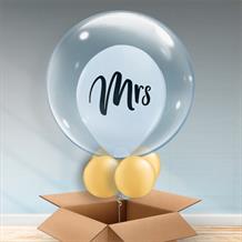 Personalisable Inflated Mrs | Wedding Balloon Filled Bubble Balloon in a Box