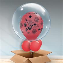 Personalisable Inflated Spiderman Balloon Filled Bubble Balloon in a Box