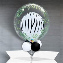 Personalisable Inflated Zebra Stripes | Elegant Greenery Balloon Filled Bubble Balloon in a Box