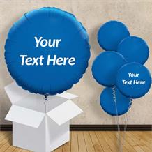 Dark Blue Circle Personalised Balloon in a Box | Party Save Smile