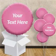 Personalisable Baby Pink Circle 18" Foil Balloon in a Box