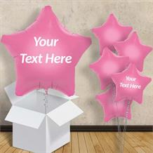 Personalisable Baby Pink Star 18" Foil Balloon in a Box