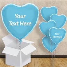 Personalisable Baby Blue Heart 18" Foil Balloon in a Box