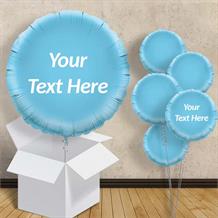 Baby Blue Circle Personalised Balloon in a Box | Party Save Smile
