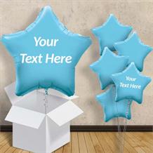 Personalisable Baby Blue Star 18" Foil Balloon in a Box