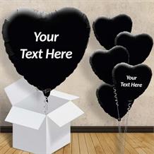 Personalisable Black Heart 18" Foil Balloon in a Box