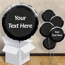 Personalisable Black Circle 18" Foil Balloon in a Box