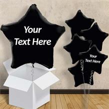 Personalisable Black Star 18" Foil Balloon in a Box