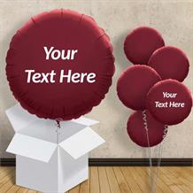 Personalisable Burgundy Circle 18" Foil Balloon in a Box