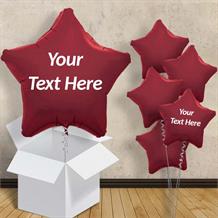 Personalisable Burgundy Star 18" Foil Balloon in a Box