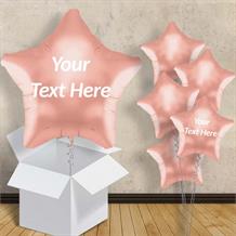 Personalisable Rose Gold Star 18" Foil Balloon in a Box