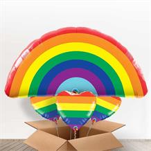 Bright Rainbow Shaped Giant Shaped Balloon in a Box Gift