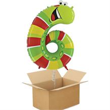 Zooloons Caterpillar Giant Number 6 Balloon in a Box Gift