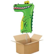 Zooloons Crocodile Giant Number 7 Balloon in a Box Gift