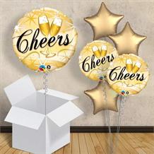 Cheers Glasses Gold 18" Balloon in a Box