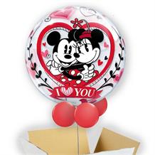 Disney Mickey and Minnie Mouse I Love You 22" Bubble Balloon in a Box