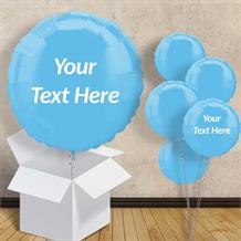 Personalisable Pastel Baby Blue Circle 18" Balloon in a Box