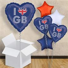 I Love GB | Great Britain | Union Jack 18" Balloon in a Box