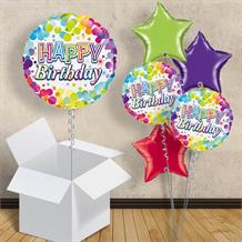 Rainbow Confetti Happy Birthday 18" Balloon in a Box