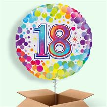 Rainbow Confetti 18th Birthday 18" Balloon in a Box