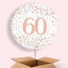 Rose Gold and White 60th Birthday 18" Balloon in a Box